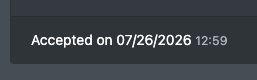 Screenshot: Accepted agreement with the "Print" button at the top and "Accepted on" with the date at the bottom