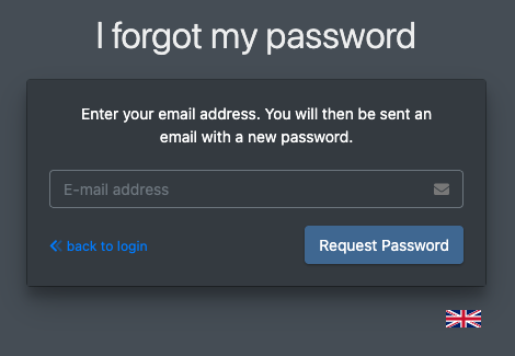 Forgotten Password dialogue box