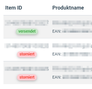 Produkt Detail Status